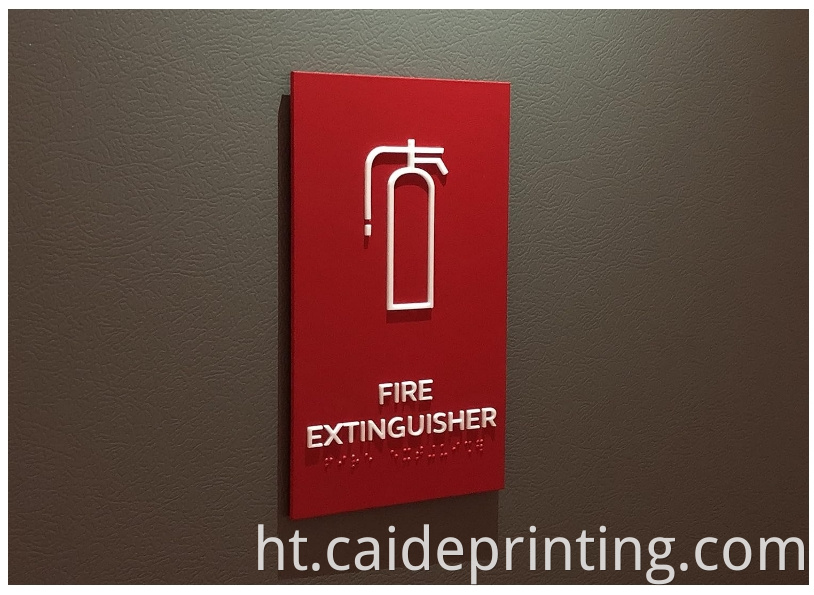 Fire Fighting Braille Sign